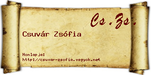Csuvár Zsófia névjegykártya
