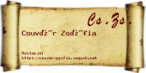 Csuvár Zsófia névjegykártya
